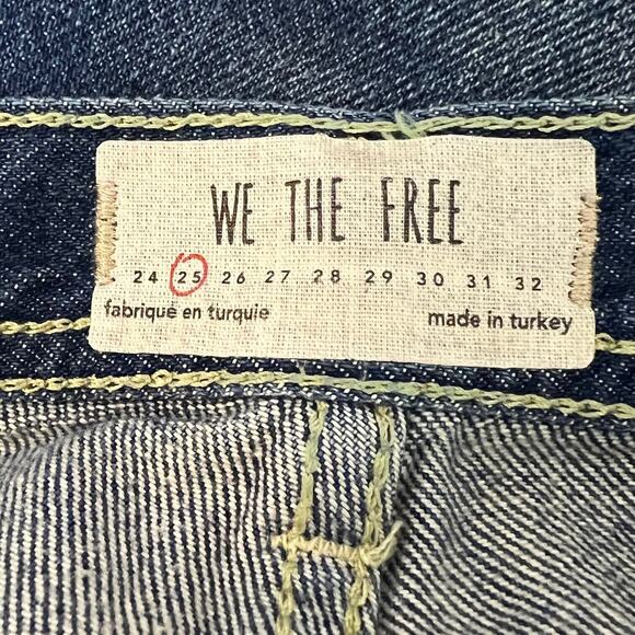 Free People Maggie Straight Raw Hem Crop Jeans Button Fly OB832365 Womens Sz 25 - Picture 4 of 7